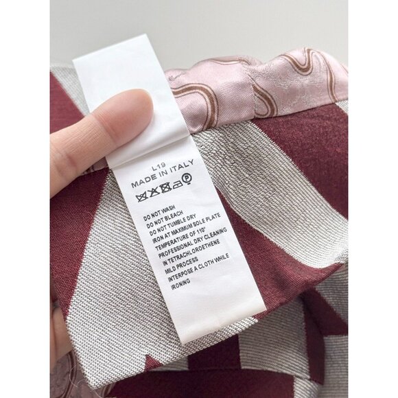 VIVIENNE WESTWOOD Maroon Silver Striped Jacquard Asymmetrical Mini Skirt, Size 6 - Picture 15 of 16